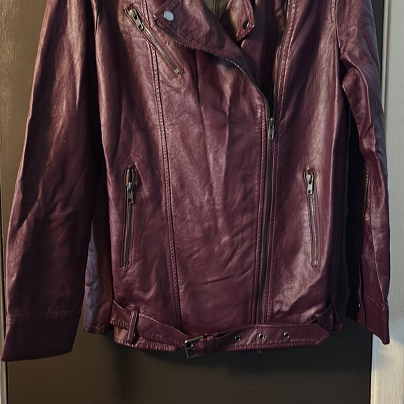 3/$20 Just Fab Faux Learher Jacket Purple Plum Size Small S - Picture 2 of 6